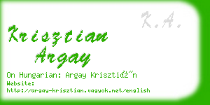 krisztian argay business card